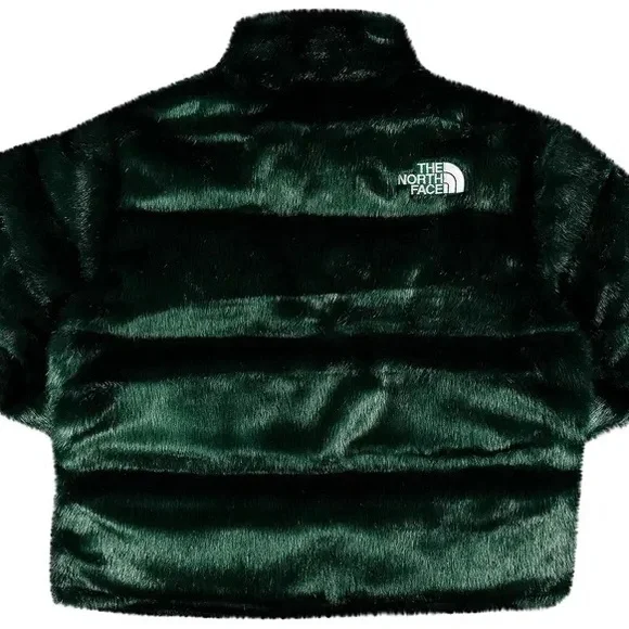 Supreme x The North Face Dark Green Faux Fur Puffer Jacket Medium